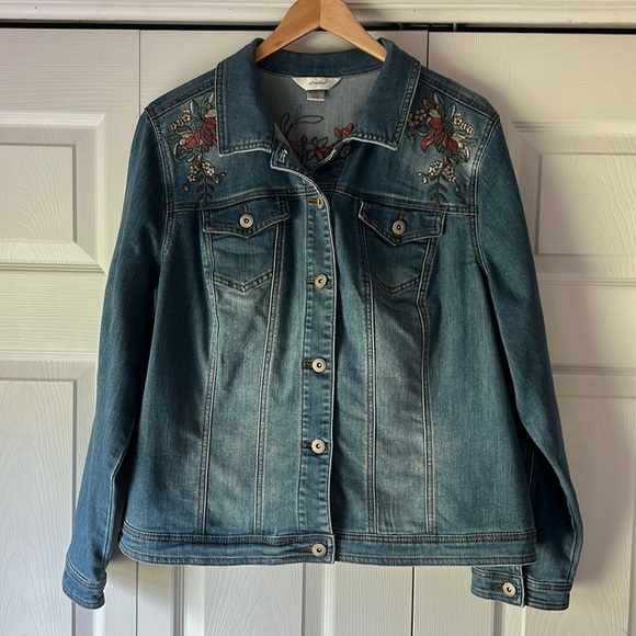 CJ Banks Embroidered Jean Jacket - Picture 1 of 7